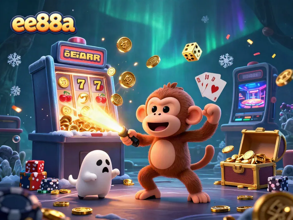Experience the thrilling casino adventure with ee88a's playful poltergeist monkey and a ghost-hunter puppy.