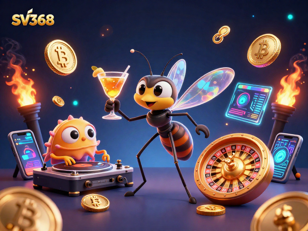 Experience SV368's vibrant casino scene with unique characters and crypto elements, perfect for players.