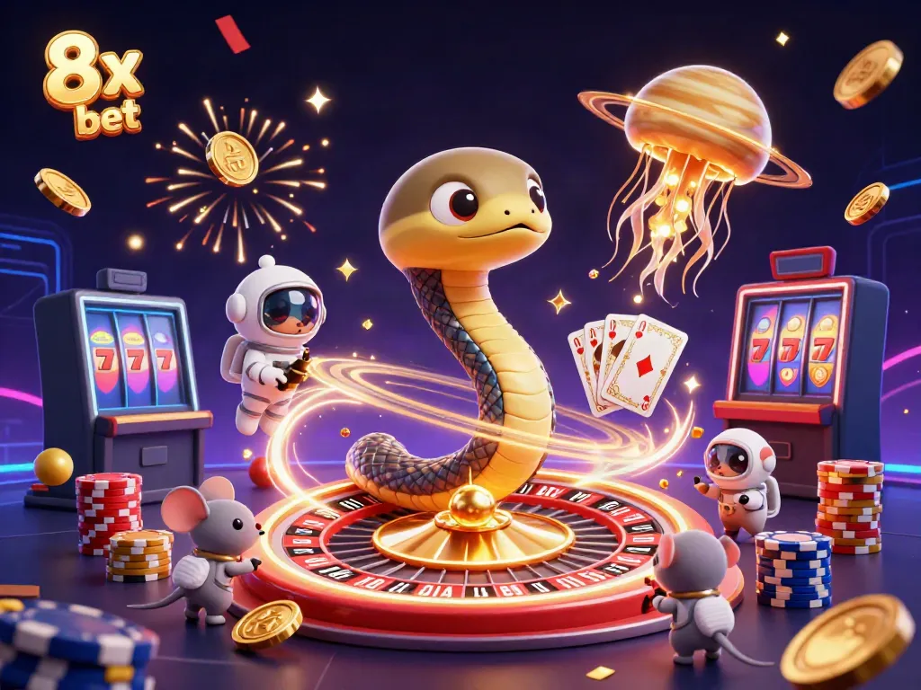 Bet with 8x bet while astronaut mice place wagers on a cosmic roulette wheel