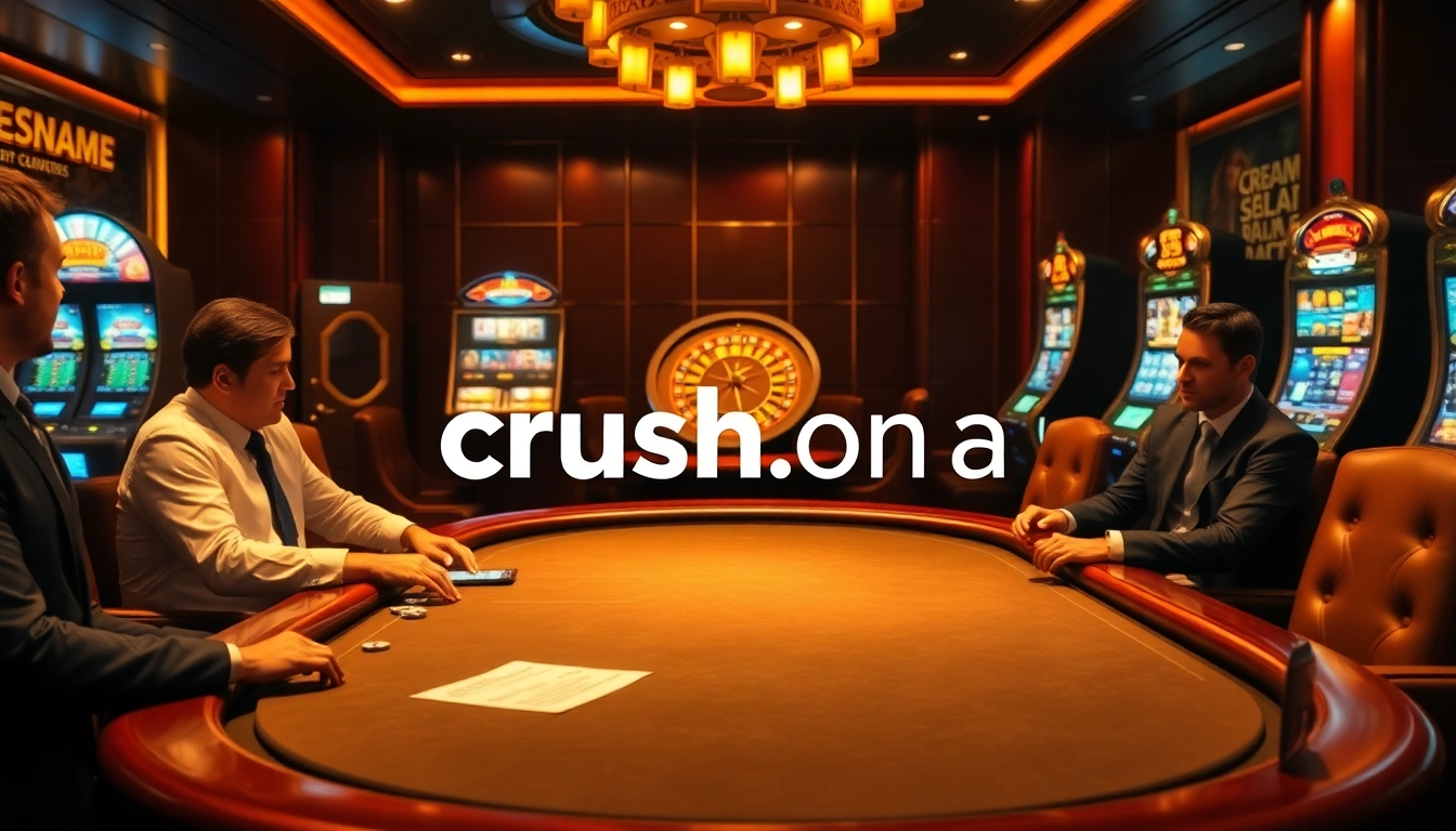 Experience the thrilling poker action at crush.on ai's elite casino with vibrant tables and excited players.