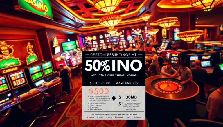 Engaging casino scene highlighting dynamic poster printing offers.