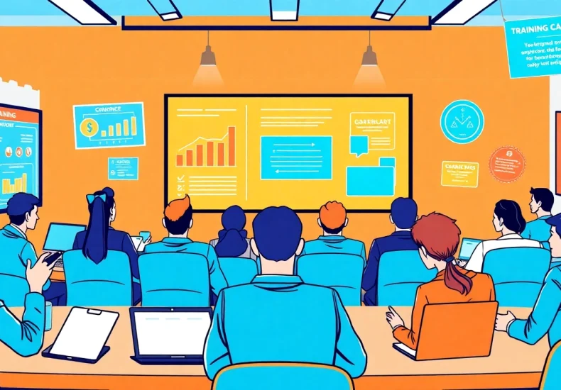 Employees engaged in training gamification through interactive workshops and game elements.