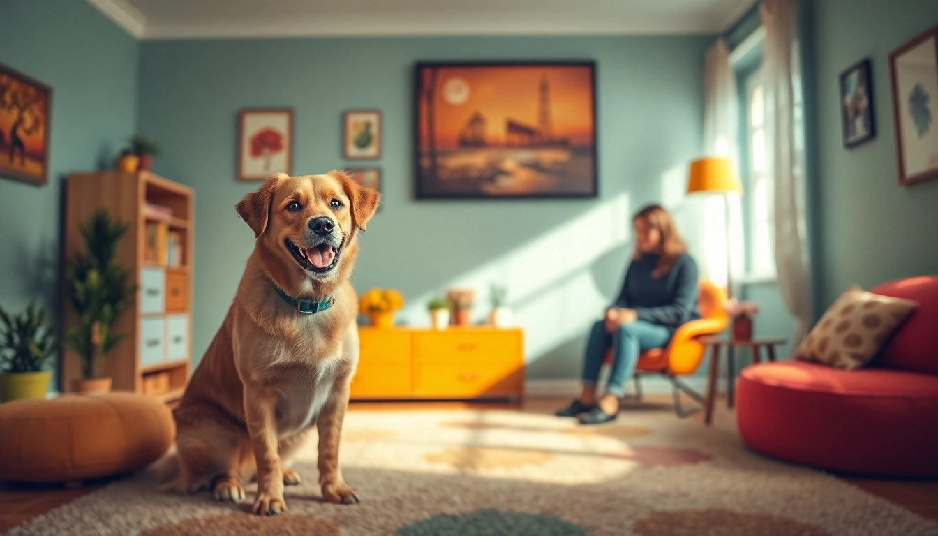 Psychologist with a dog Sydney providing supportive therapy in a welcoming environment.