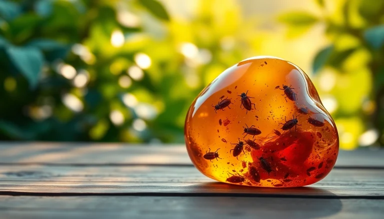 Glistening amber gemstone showcasing its beautiful inclusions and warm hues.