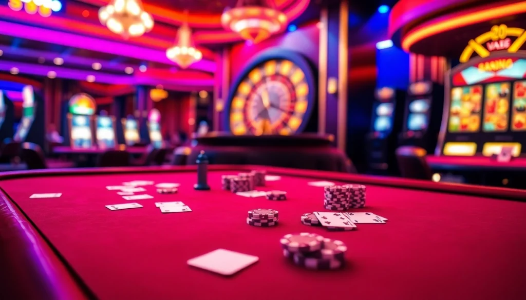 Experience thrilling gameplay at VA88 with vibrant casino tables and exciting slot machines.