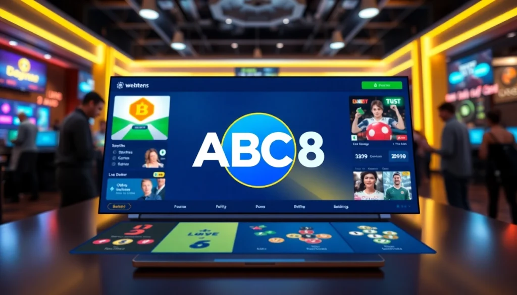 ABC8 online betting interface showcasing vibrant games and user-friendly layout.