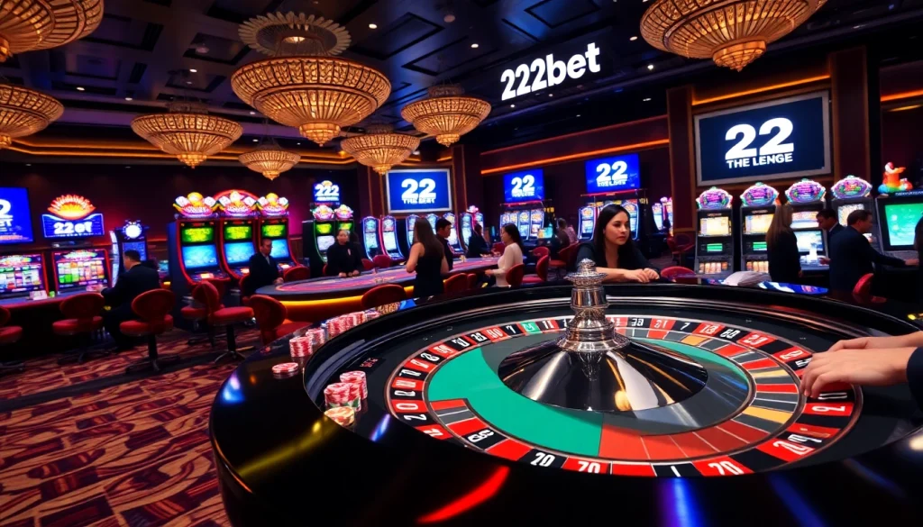 Experience thrilling gameplay at 22bet with live roulette and vibrant casino tables.
