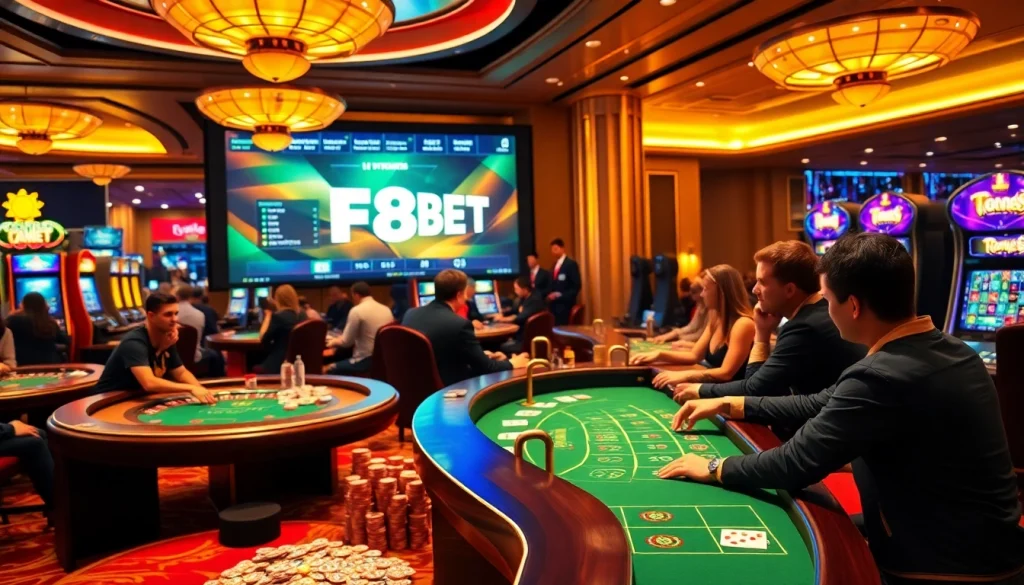 Engage in the exciting world of nhà cái F8BET with diverse casino games and vibrant slot machines.