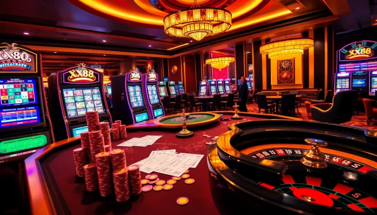 Experience exciting online gambling action at XX88's vibrant casino interface.