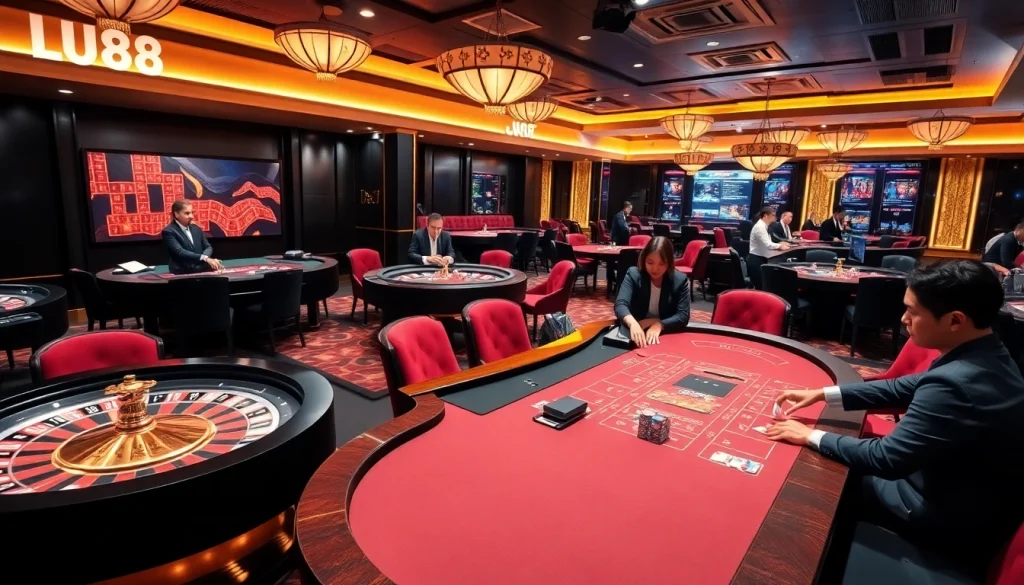 Enjoy thrilling games at https://lu88.us.org/ with colorful casino tables and engaging gamblers.