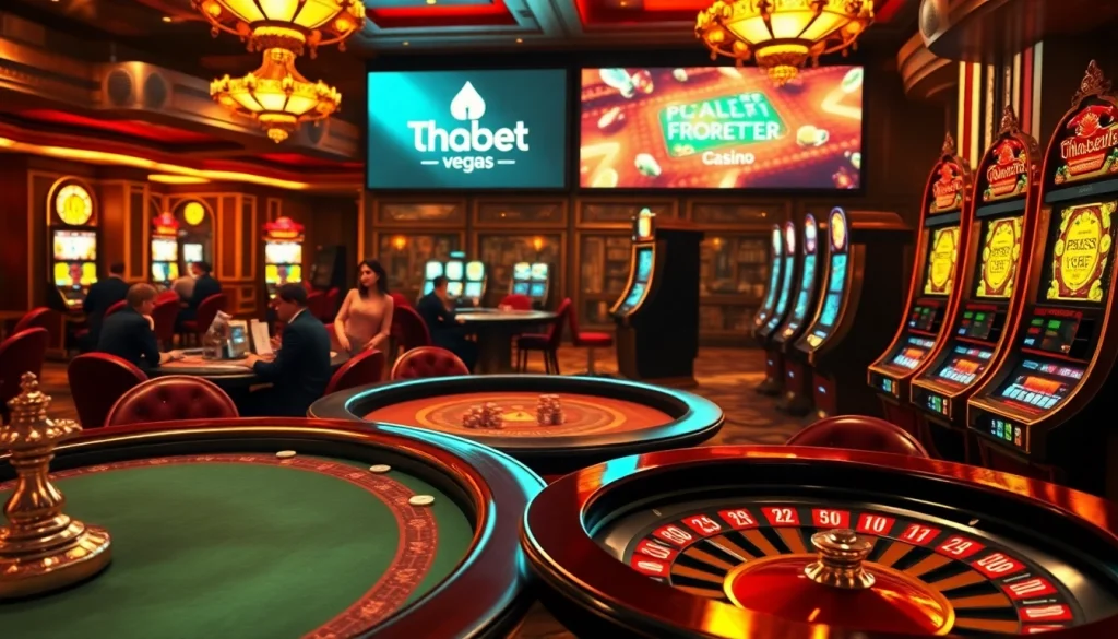 Experience the thrill of gambling with https://thabet.vegas/ featuring luxurious poker tables and vibrant slot machines.