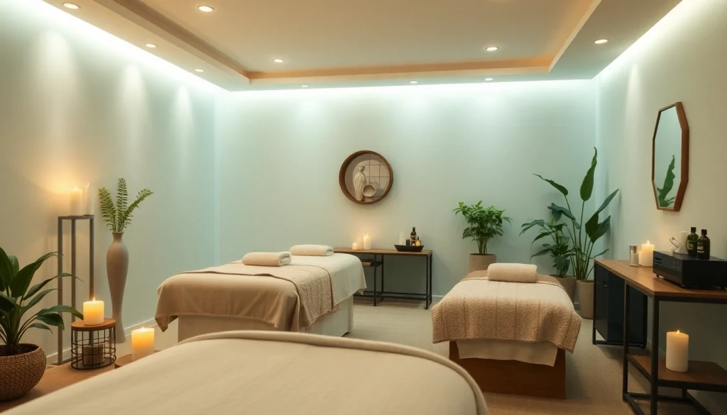 Spa Ads showcasing a serene treatment room with ambient lighting and calming decor.