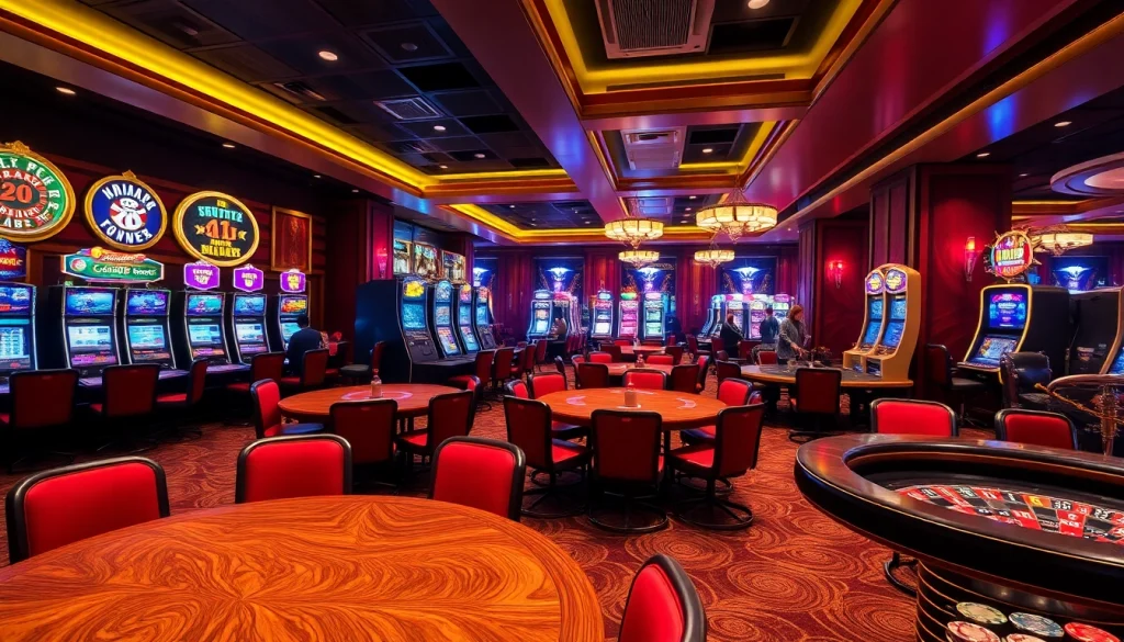 XIN88 offers an exciting casino experience with vibrant tables, slot machines, and gaming atmosphere.