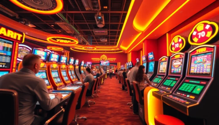 Exciting gaming scene at 789F, showcasing vibrant online casino action with players engaged in sports betting and slot machines.