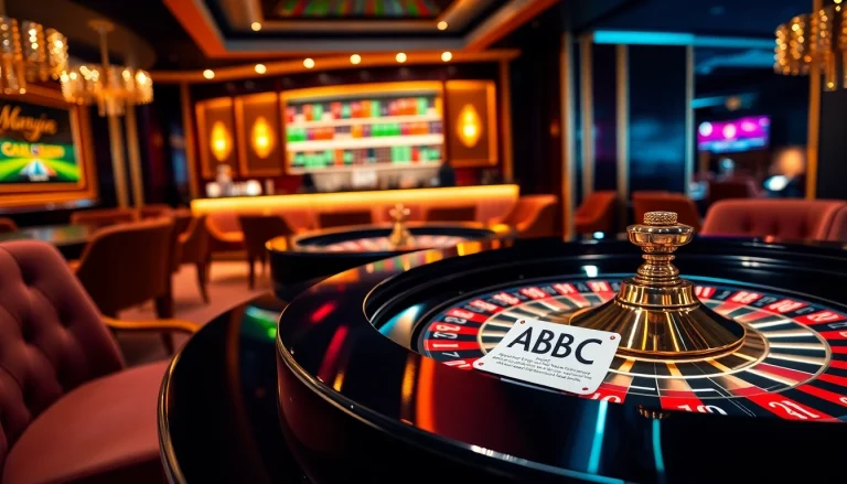 Experience the thrill of gambling at ABC 8 with a vibrant casino table filled with chips.