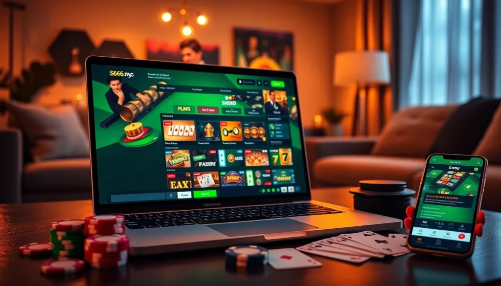 Discover the excitement of online gambling at S666.nyc, featuring a modern digital casino interface.