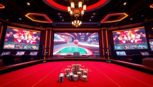 Experience the excitement of nhà cái SV388 with a lively casino scene featuring poker chips and live betting.