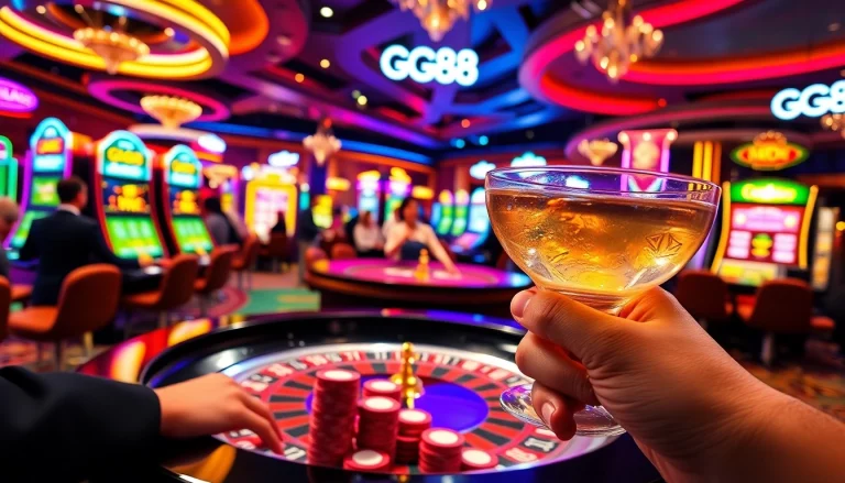 GG88 players enjoying an exciting game of roulette in a vibrant casino setting.