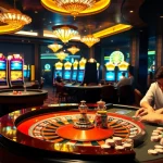 Players enjoying thrilling games at the 13Win casino, showcasing excitement and luxury.