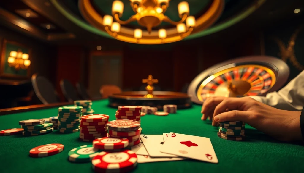 Engage in thrilling gameplay at link good88 with strategic poker actions and colorful chips.