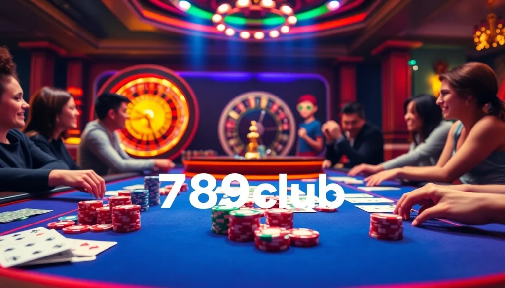 Experience the excitement of 789club with players engaged at a vibrant casino table.