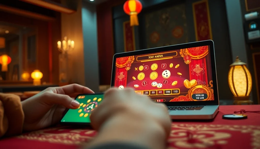 xóc đĩa online gaming experience with vibrant colors and immersive gameplay interface