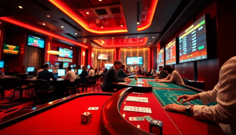 Engaging scene at ev88win.live showcasing players immersed in online gambling with vibrant atmosphere.