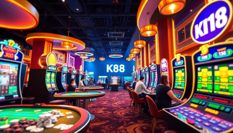Exciting gaming atmosphere at K88win, showcasing thrilling casino action.