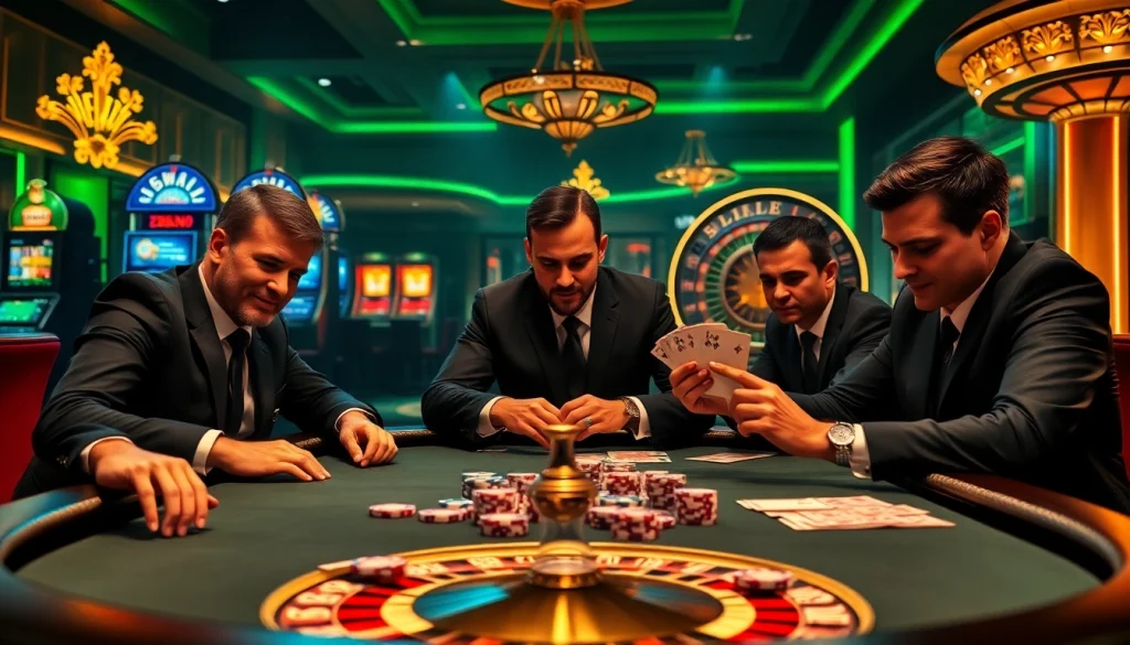 Players strategize at an exciting poker table, channeling the thrill of 56WIN.SALE.