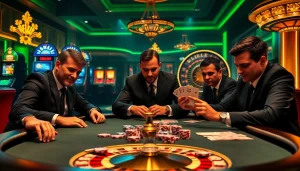 Players strategize at an exciting poker table, channeling the thrill of 56WIN.SALE.