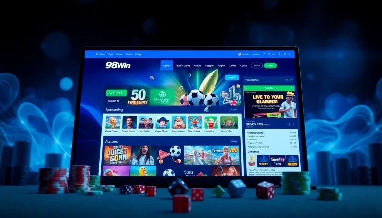 Engaging online gaming interface of 98winwin.live showcasing sports betting and casino options