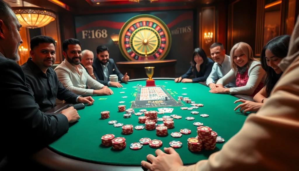 Experience the thrill of F168 at a luxurious poker table filled with high-stakes excitement.