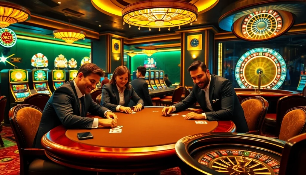 Engaging poker game at https://ok365vvip.com/ showcasing players' strategies and excitement.