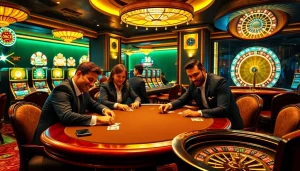 Engaging poker game at https://ok365vvip.com/ showcasing players' strategies and excitement.