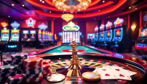 Exciting casino experience showcasing roulette and slot machines at https://bet88e.gold/ for gamblers.