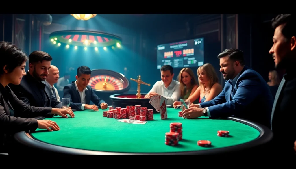 Engage in thrilling high-stakes poker at https://sumvip.app/ with luxurious settings and vibrant colors.