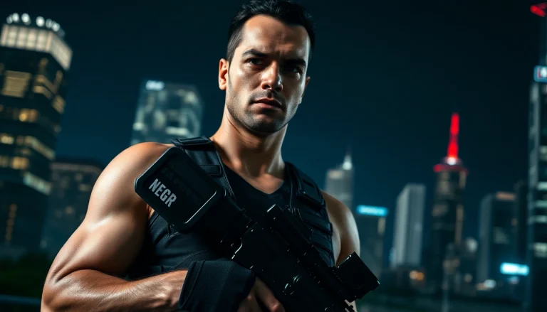 Bodyguard private security expert ready to protect in an urban environment.