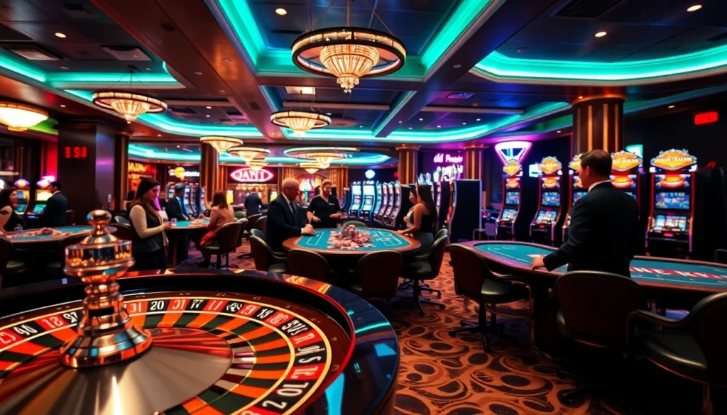 Players winning at a casino table featuring Luckywin elements with vibrant atmosphere and gaming action.