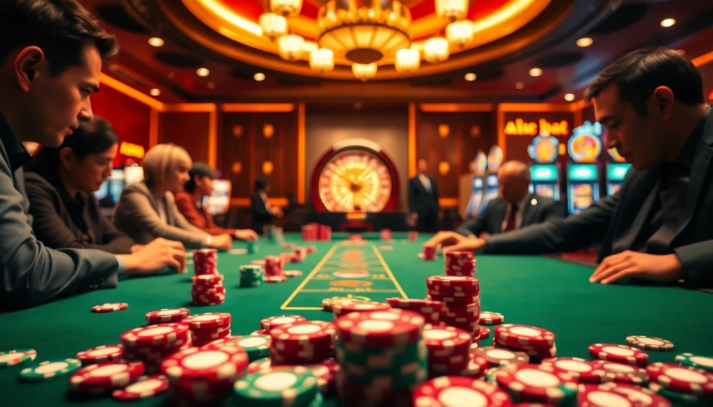 High-stakes poker excitement with S8 chips and roulette in a luxurious casino scene