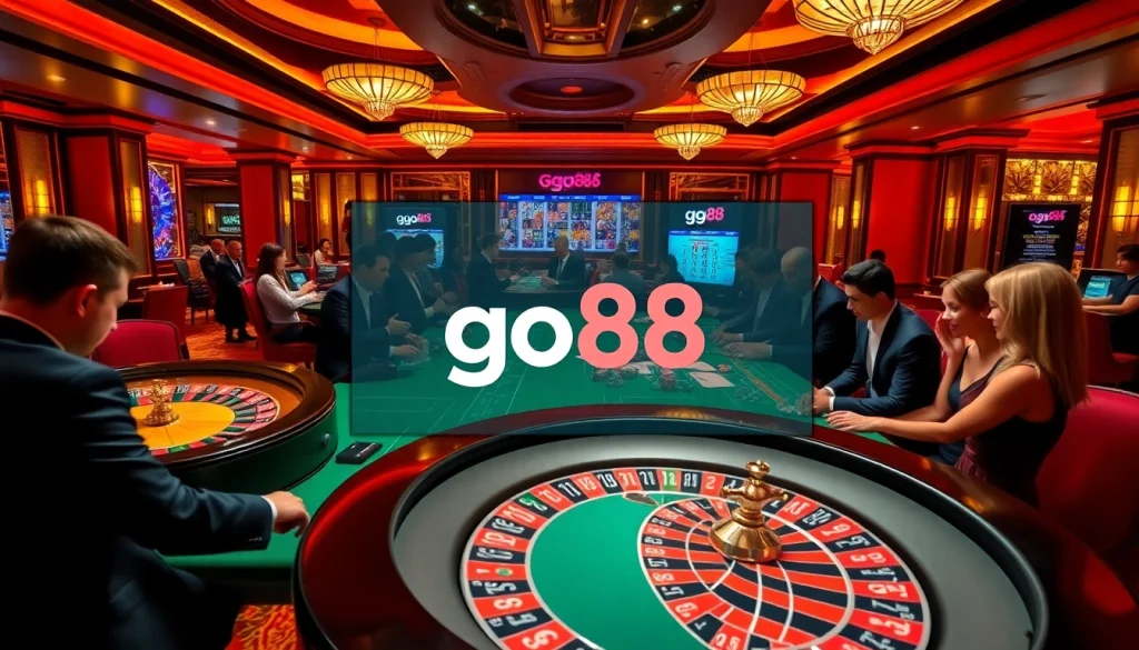 Experience the thrill of go88 with immersive casino gaming featuring roulette and poker tables.