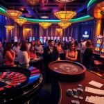 Experience the excitement of FUN79 with active casino tables and colorful slot machines.