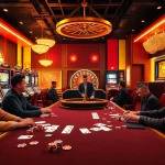 Players engrossed in a thrilling poker game at a luxurious casino featuring good88.