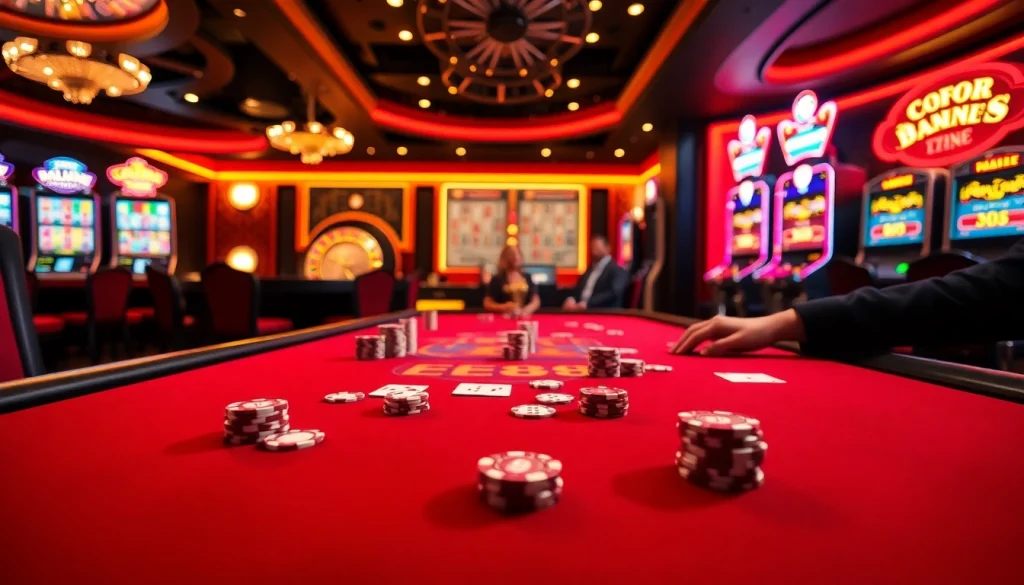 Experience the thrill of EE88 at a high-energy casino table full of betting action.