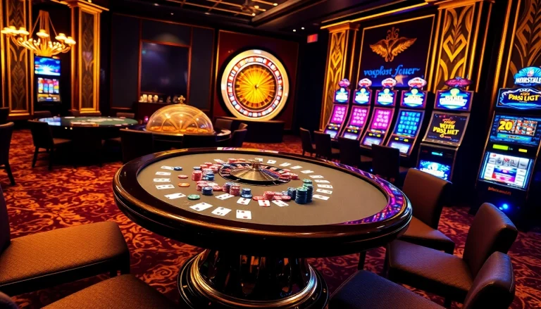 High-stakes action at https://e2bet-games.com/ with casino tables and vibrant gaming ambiance.