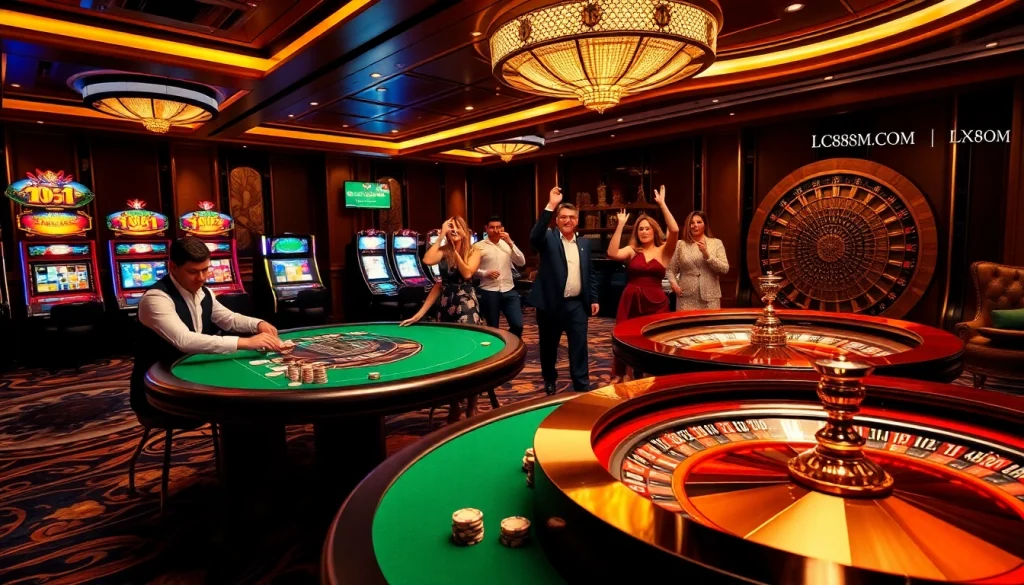 Experience thrilling gameplay at LC88M.COM with dynamic poker tables and vibrant slot machines.