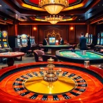 Experience the excitement of vào PS99 with a vibrant casino scene showcasing roulette and slot machines.