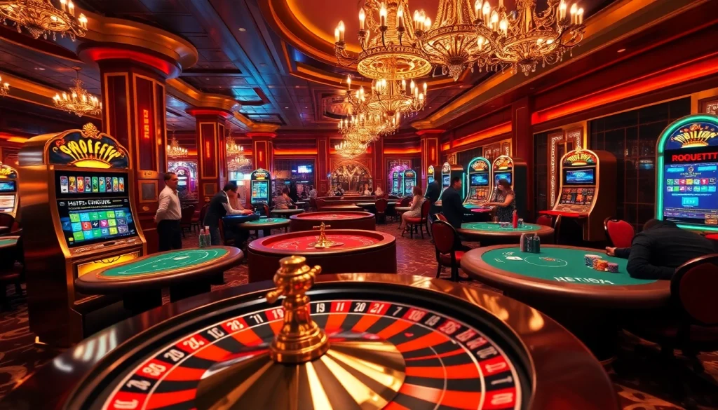 Engaging gamblers at a luxury casino featuring https://s8onl.com/ and vibrant gaming tables.