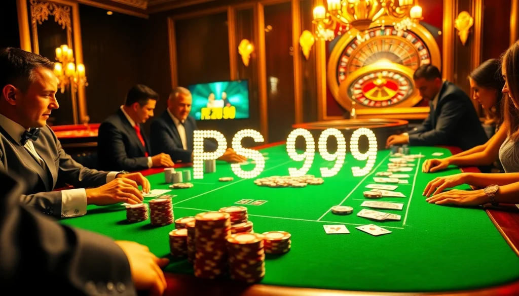 Experience the excitement of PS 99 at the vibrant casino scene with engaging poker games and roulette.