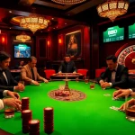 Players experiencing high stakes at a poker table showcasing 888new's thrilling gambling atmosphere.