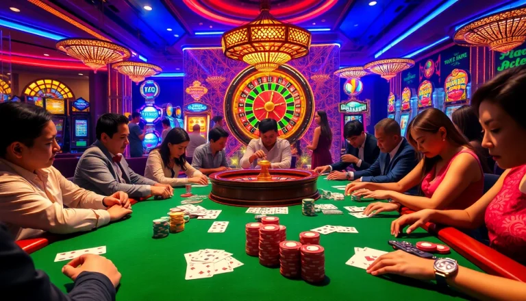 Engaging poker players at a luxurious table ties to https://s8com.co/ for a vibrant casino experience.